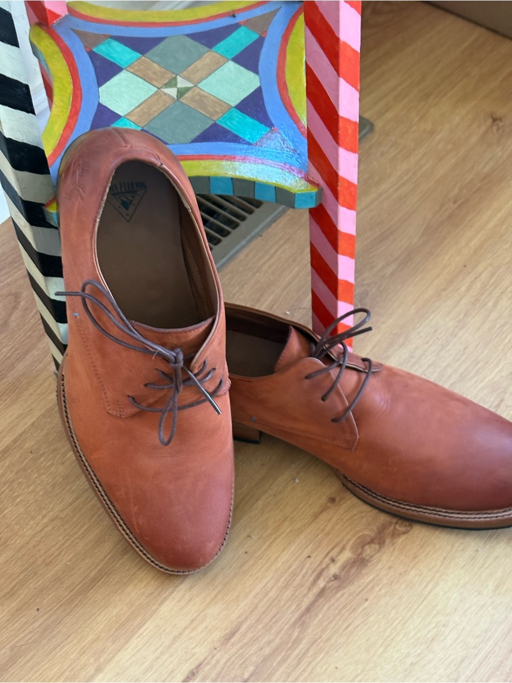 John Fluevog Brown Leather Derby Shoes - Picture 4 of 7